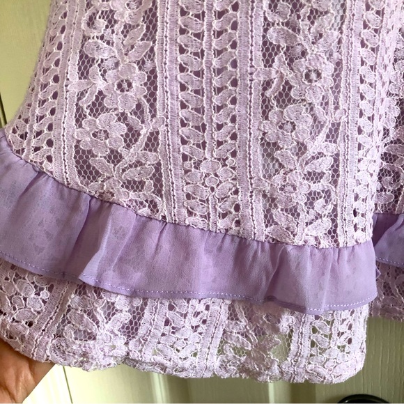 NWT Lulu’s | Violet Lace Ruffle Mini Dress - Picture 7 of 7